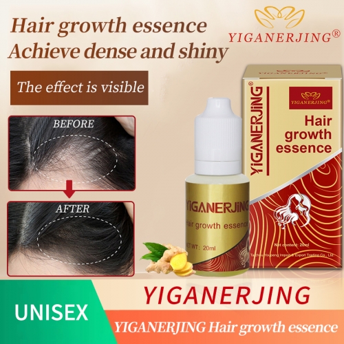 Discover the secret to healthy hair - YIGANERJING Hair Growth Liquid. Precious yellow liquid blends ginger essential oil and vitamins, 20ml American b